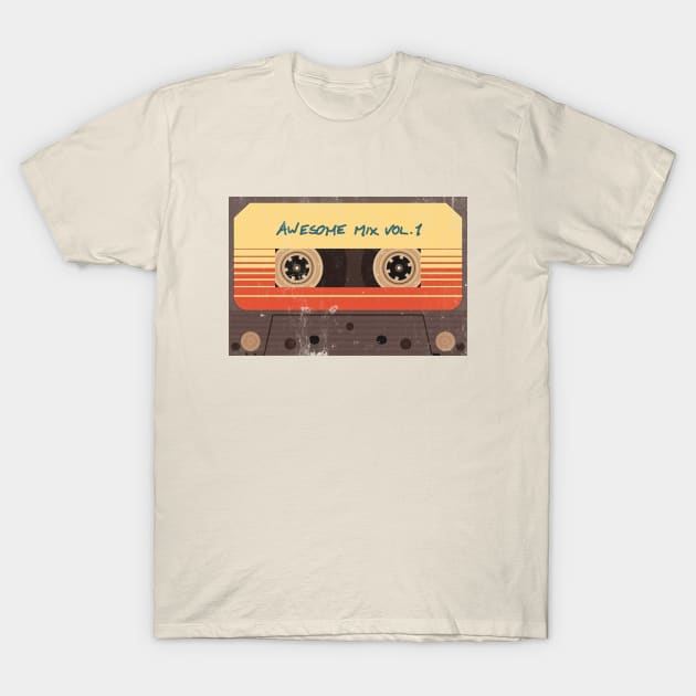 Awesome Mix Vol 1 Vintage Retro Guardians Of The Galaxy T-Shirt by Bigfinz